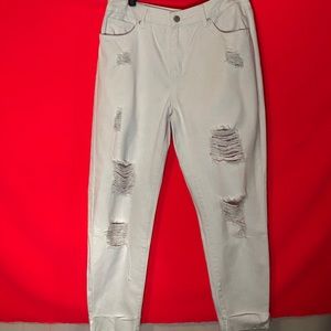 Fashion Nova Distress Straight Ankle Denim